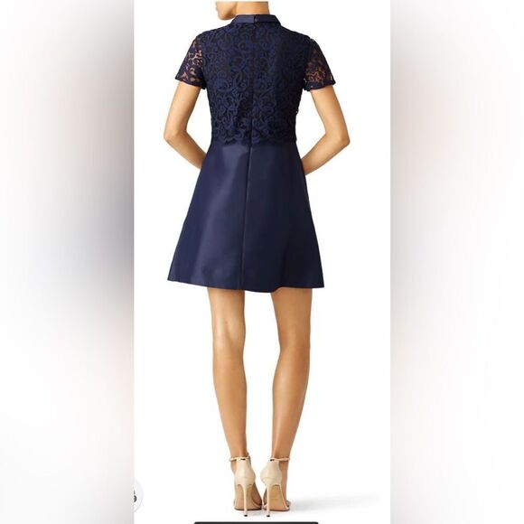 ERIN Erin Fetherston Elegant Navy Lace detailed Dress, US12 - Picture 3 of 13